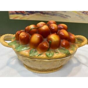 czechoslovakia basket of apples covered dish C1920